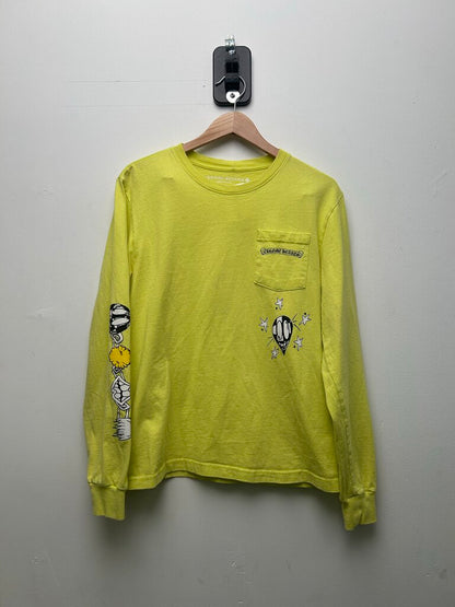 Preowned Chrome Hearts Matty Chain Link Neon Green Yellow Long Sleeve Size Medium