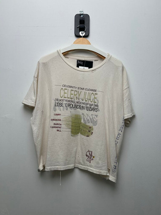 Preowned Paly Celery Juice White Tee Size Small