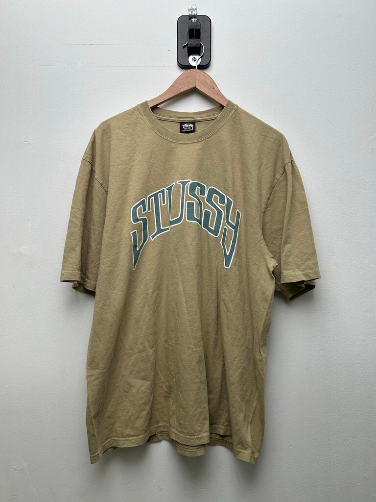 New Stussy Blue Arc Logo Elm Brown Tee sz.XL