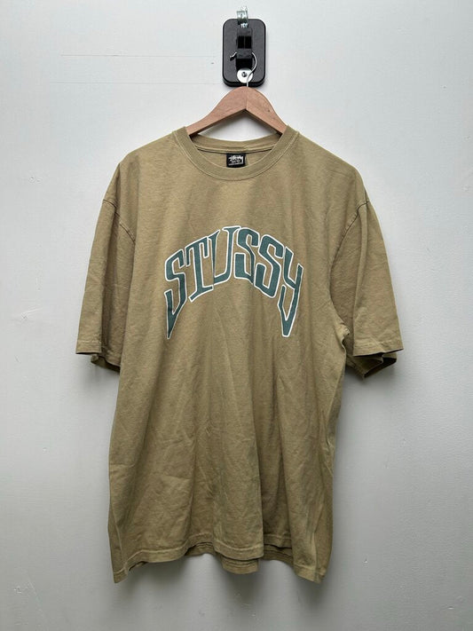 New Stussy Blue Arc Logo Elm Brown Tee sz.XL