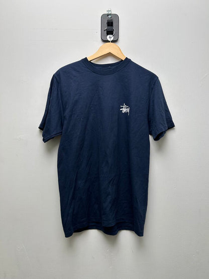 New Stussy White Big Stock Navy Tee sz.M