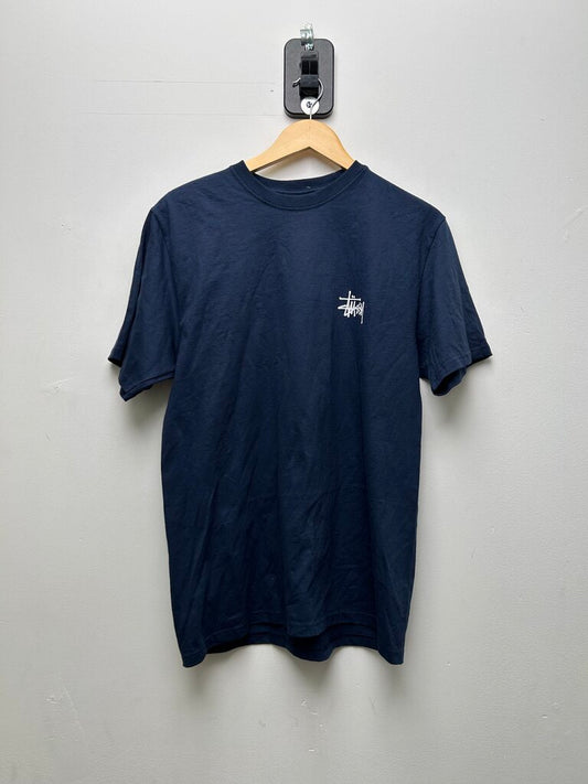 New Stussy White Big Stock Navy Tee sz.M