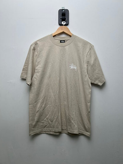 New Stussy White Big Stock Cream Smoke Tee sz.M