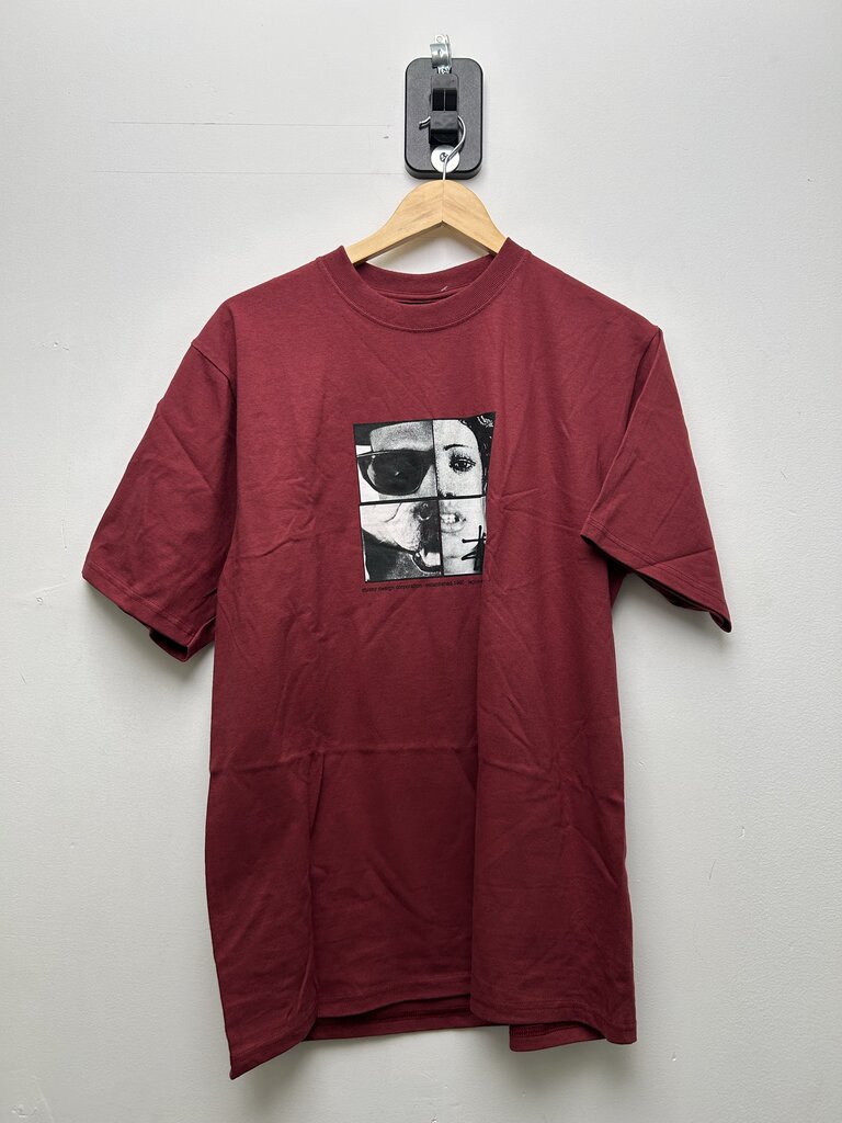 New Stussy Personalities 4 Face Wine Maroon Tee sz.M