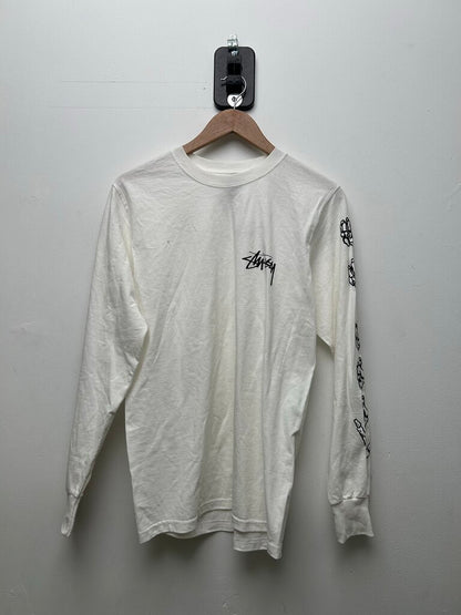 New Stussy Skeleton Hands White Longsleeve sz.S