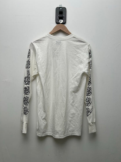 New Stussy Skeleton Hands White Longsleeve sz.S