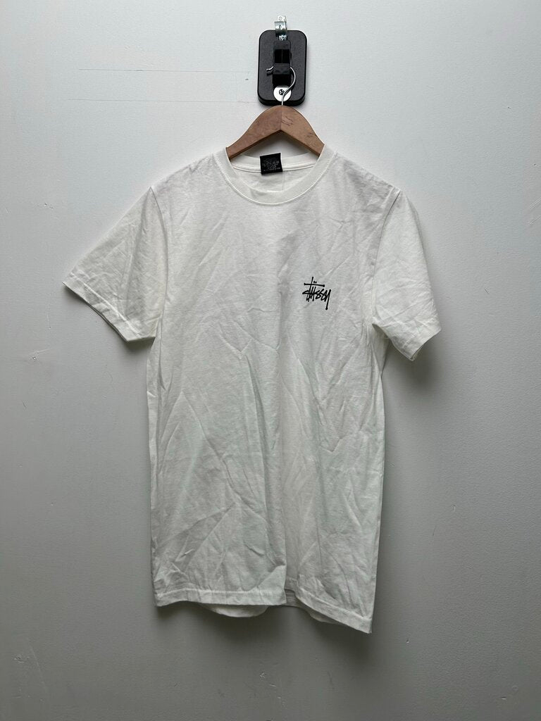 New Stussy Black Big Stock WHite Tee sz.S