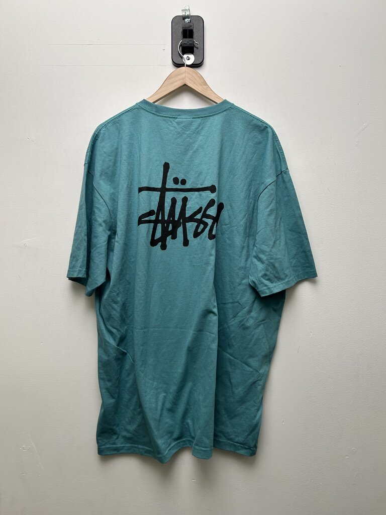New Stussy Black Big Stock Ocean Blue Tee sz.XXL 2XL