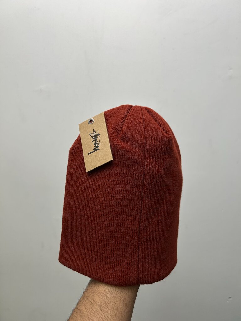 New Stussy No 4 Maroon Skull Cap Beanie