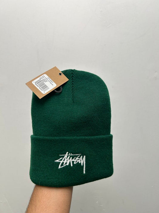 New Stussy Green White Beanie