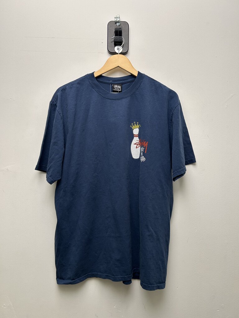 New Stussy Bowling King Pin Navy Tee sz.L