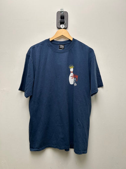 New Stussy Bowling King Pin Navy Tee sz.L