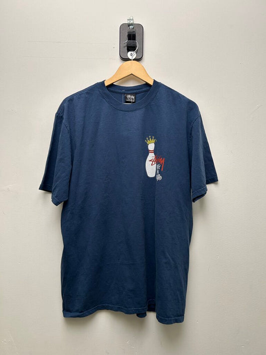 New Stussy Bowling King Pin Navy Tee sz.L