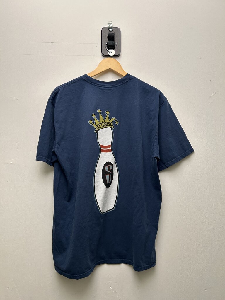 New Stussy Bowling King Pin Navy Tee sz.L