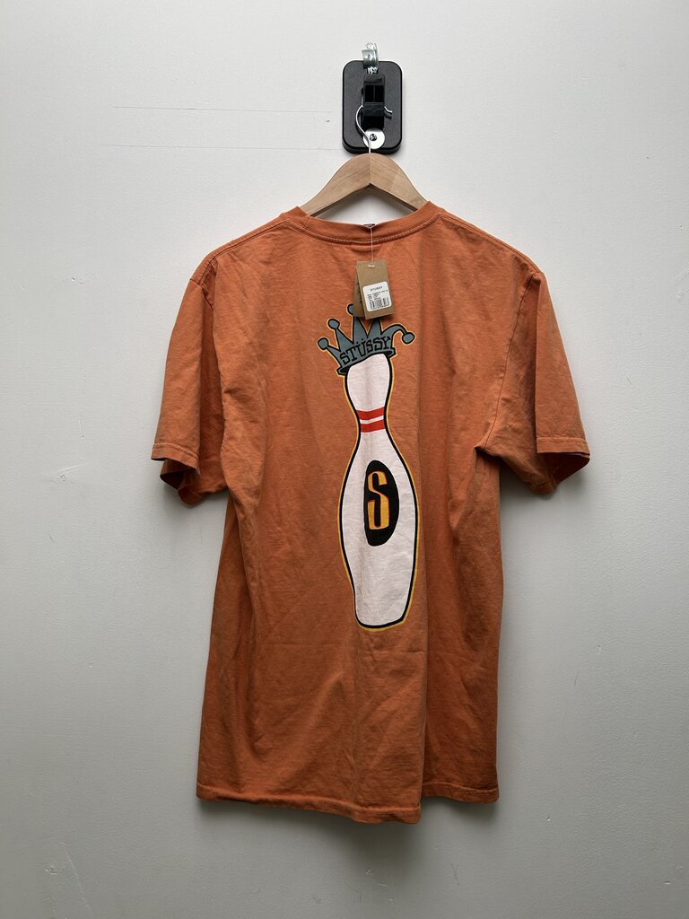 New Stussy Bowling Kingpin Rust Orange Tee sz.M