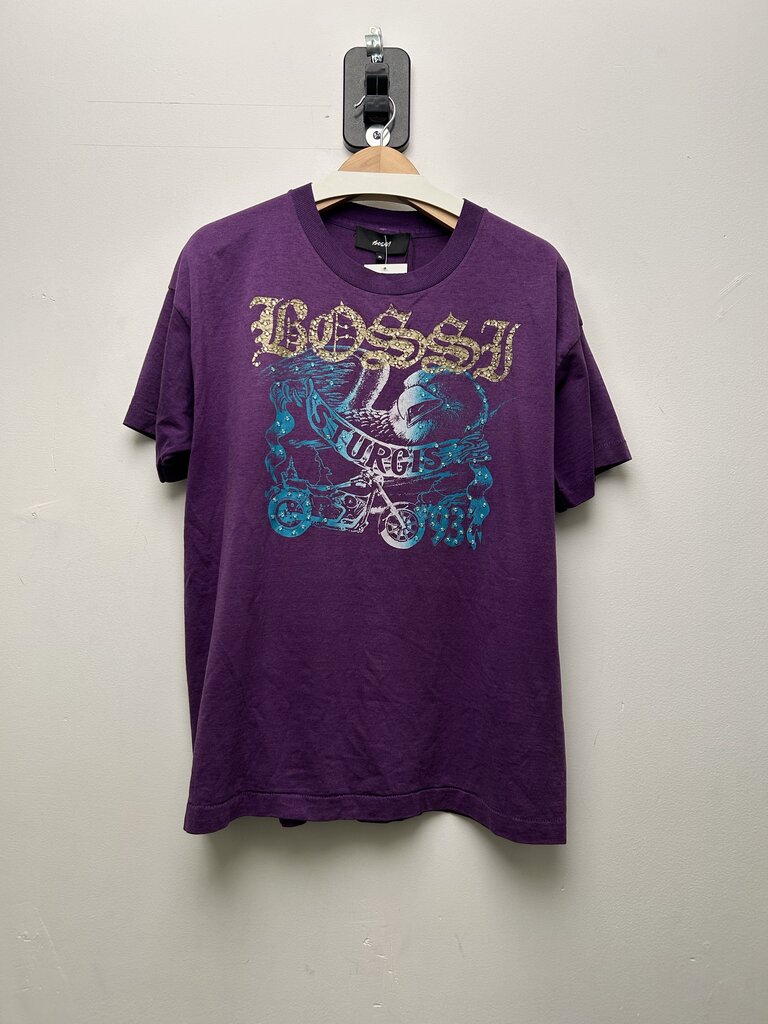 New Bossi VInatge Purple Blue Biker Tee Sz.XL