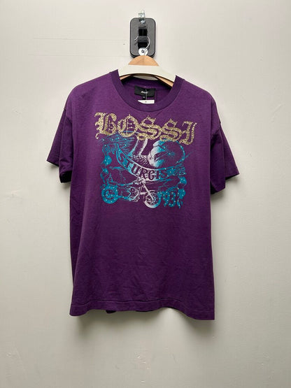 New Bossi VInatge Purple Blue Biker Tee Sz.XL