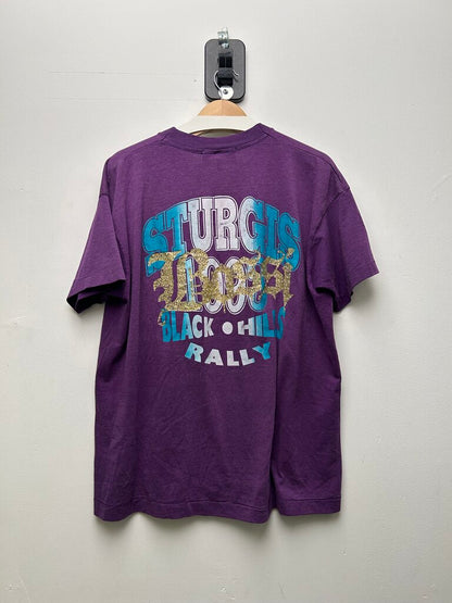 New Bossi VInatge Purple Blue Biker Tee Sz.XL