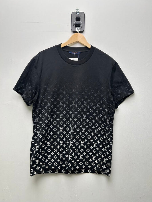 Preowned Louis Black White Monogram Fade Tee Sz.Large