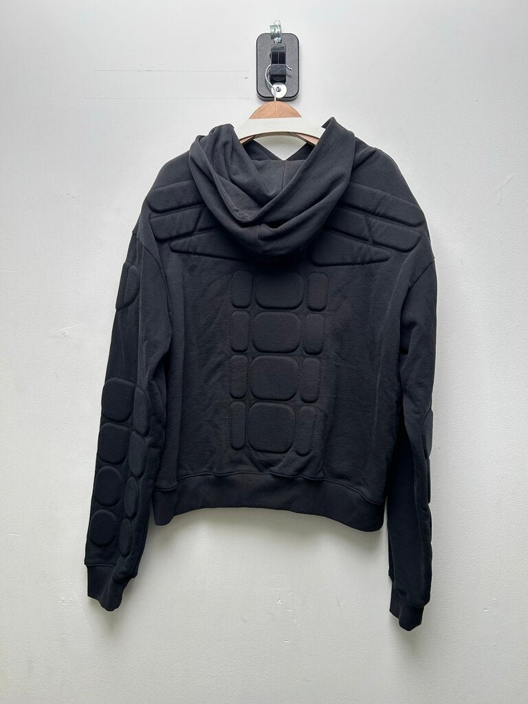 Preowned Satoshi Black Padded Logo Hoodie Sz.Medium
