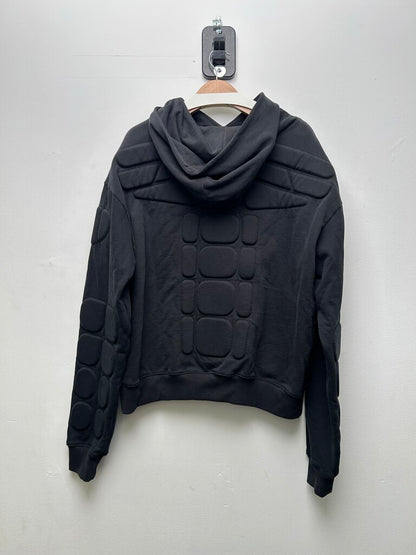 Preowned Satoshi Black Padded Logo Hoodie Sz.Medium