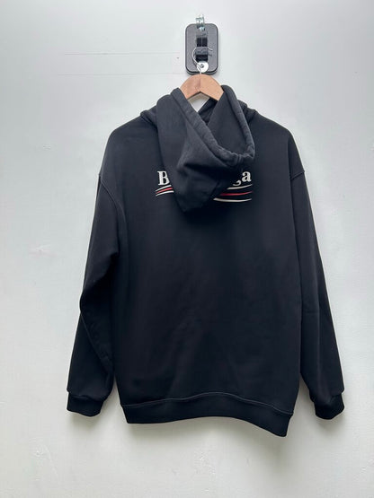 Preowned Balenciaga Black Campaign Hoodie Sz.Medium