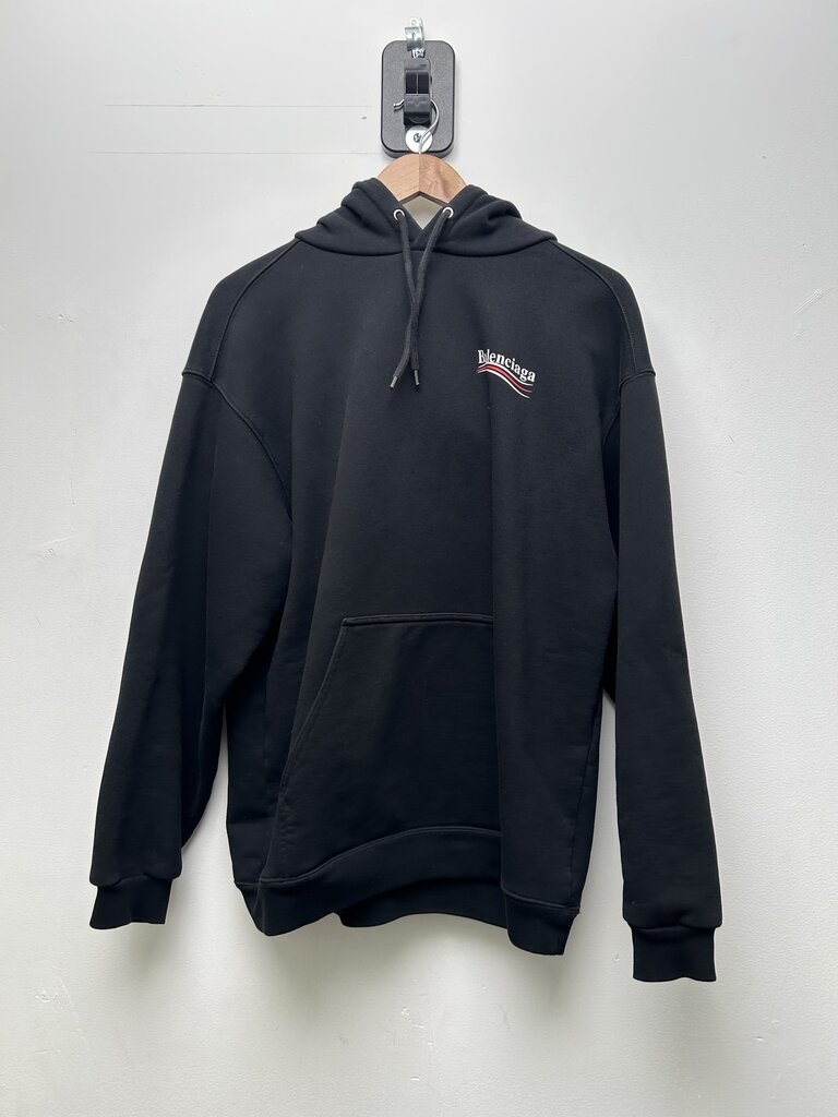 Preowned Balenciaga Black Campaign Hoodie Sz.Medium