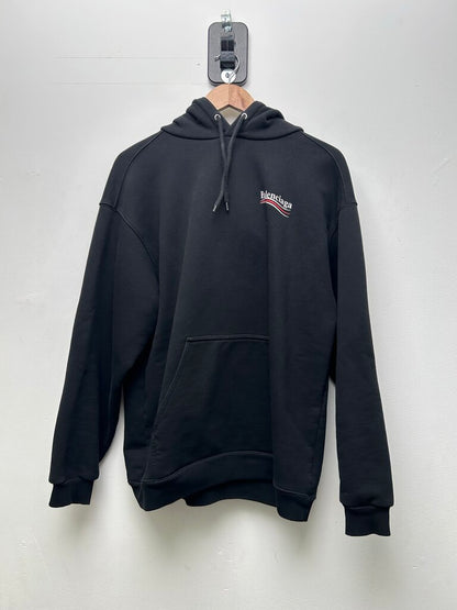 Preowned Balenciaga Black Campaign Hoodie Sz.Medium