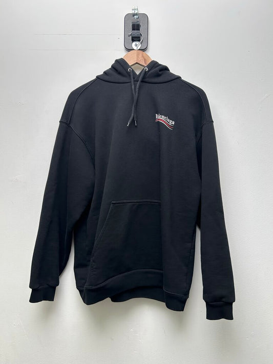 Preowned Balenciaga Black Campaign Hoodie Sz.Medium