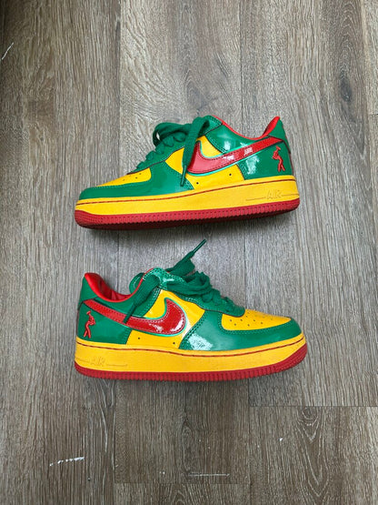 Preowned Nike Af1 Concrete Yatchy Green Red Yellow Sz.3.5 (No Box & Sole)