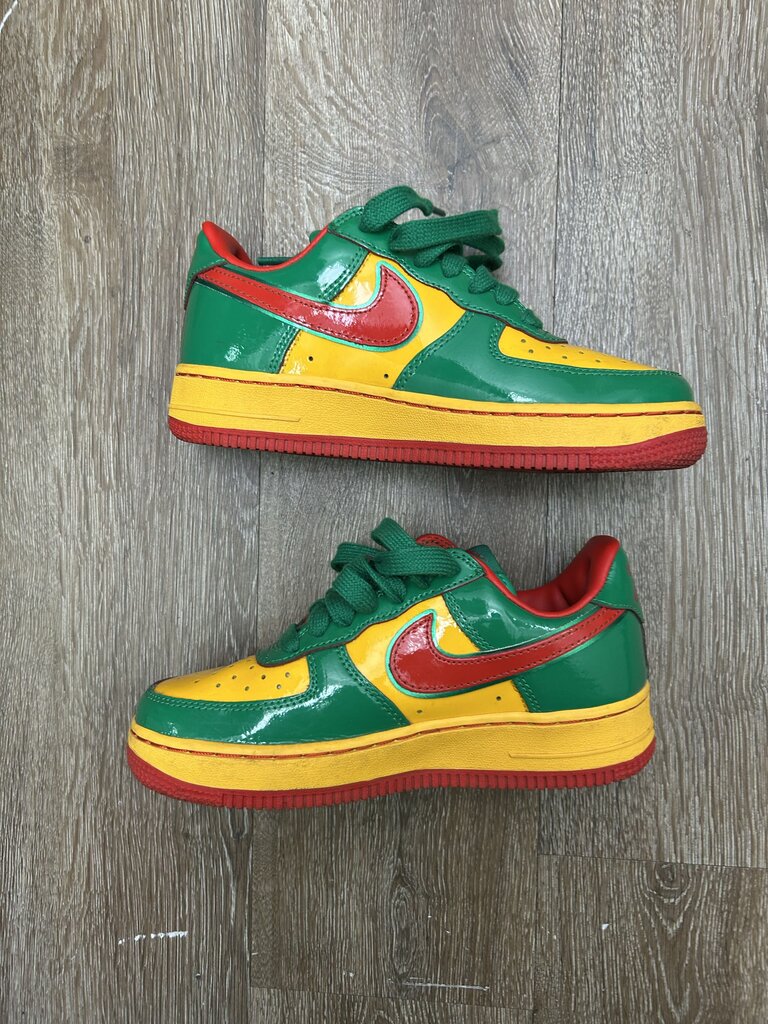 Preowned Nike Af1 Concrete Yatchy Green Red Yellow Sz.3.5 (No Box & Sole)