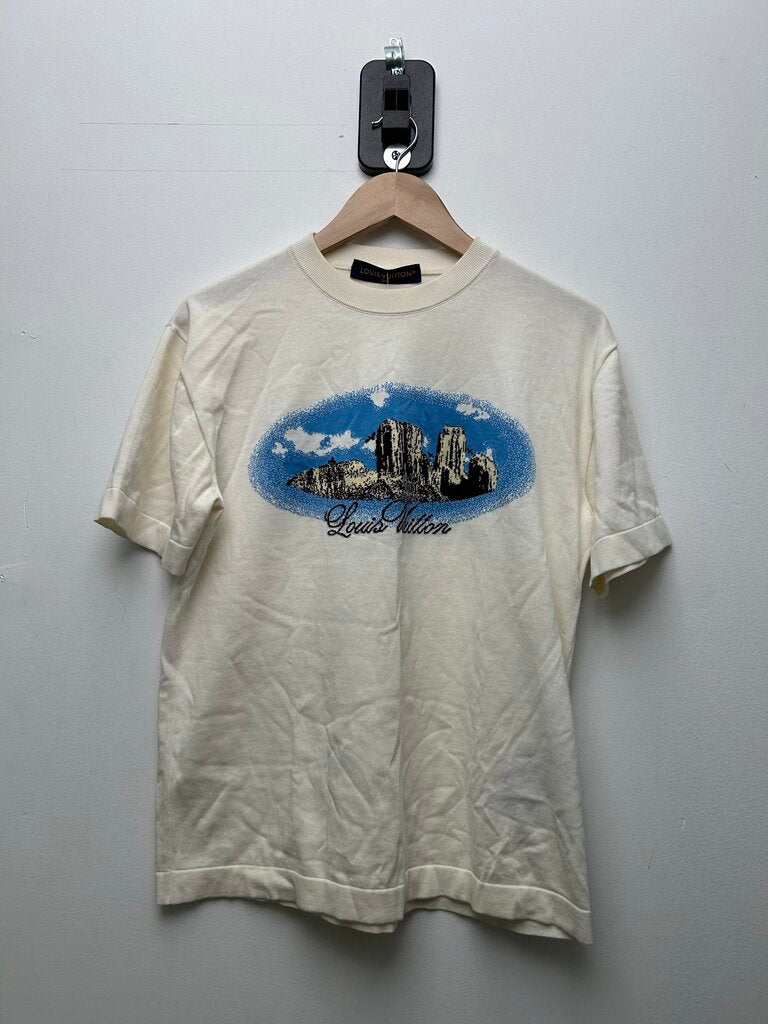 Preowned Louis Vuitton Cream White Island Tee Sz.XS