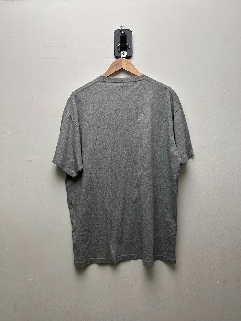 Preowned Balenciaga Grey Small Logo Tee Sz.Large