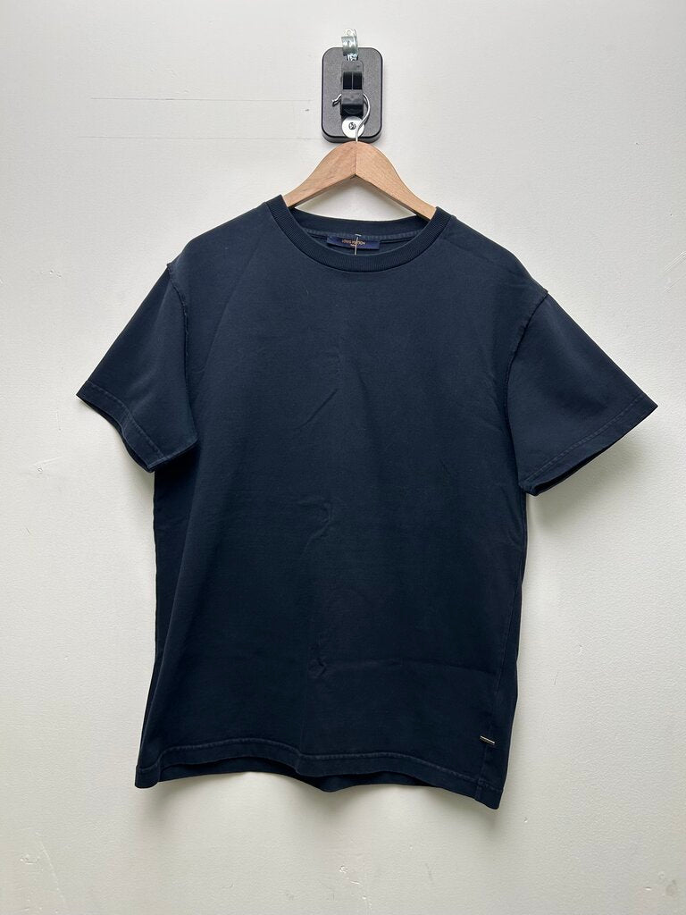 Preowned Louis Vuitton Navy Blank Tag Tee Sz.Small