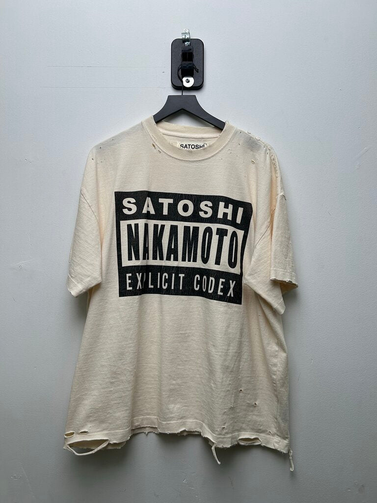 Preowned Satoshi Explicit Content White Tee Size Large