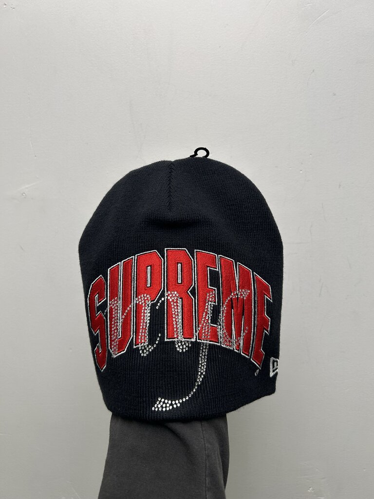 New Supreme New Era Rhinestone NYC Navy Red Beanie