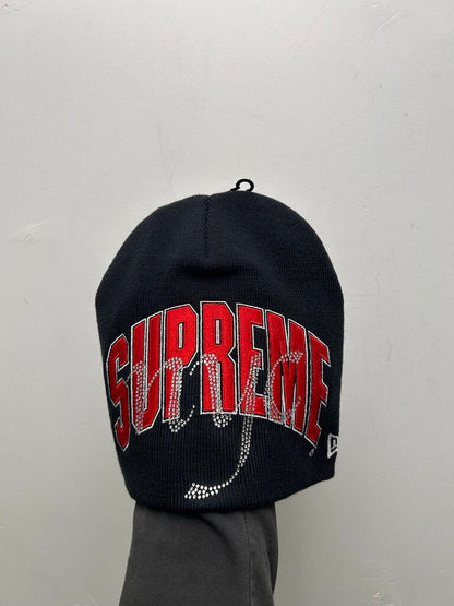 New Supreme New Era Rhinestone NYC Navy Red Beanie