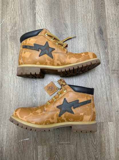 Preowned Bape Timberland Size 10
