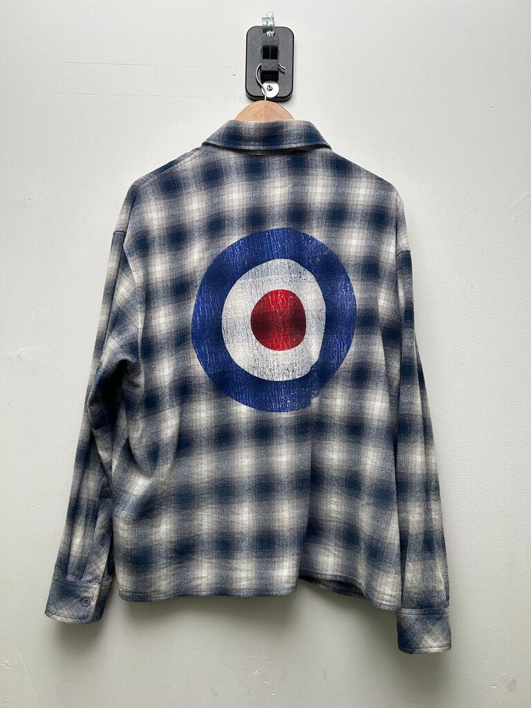 Preowned 74iswar Blue Flannel Size Medium