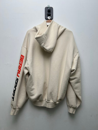 Preowned Gv Gallery Cream Berry Sport Hoodie Size Large (Small hole)