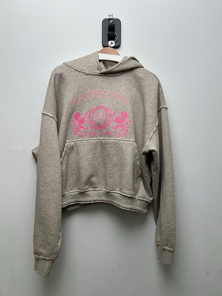 Preowned Gv Gallery Grey Pink Pullover Hoodie Sz.Small