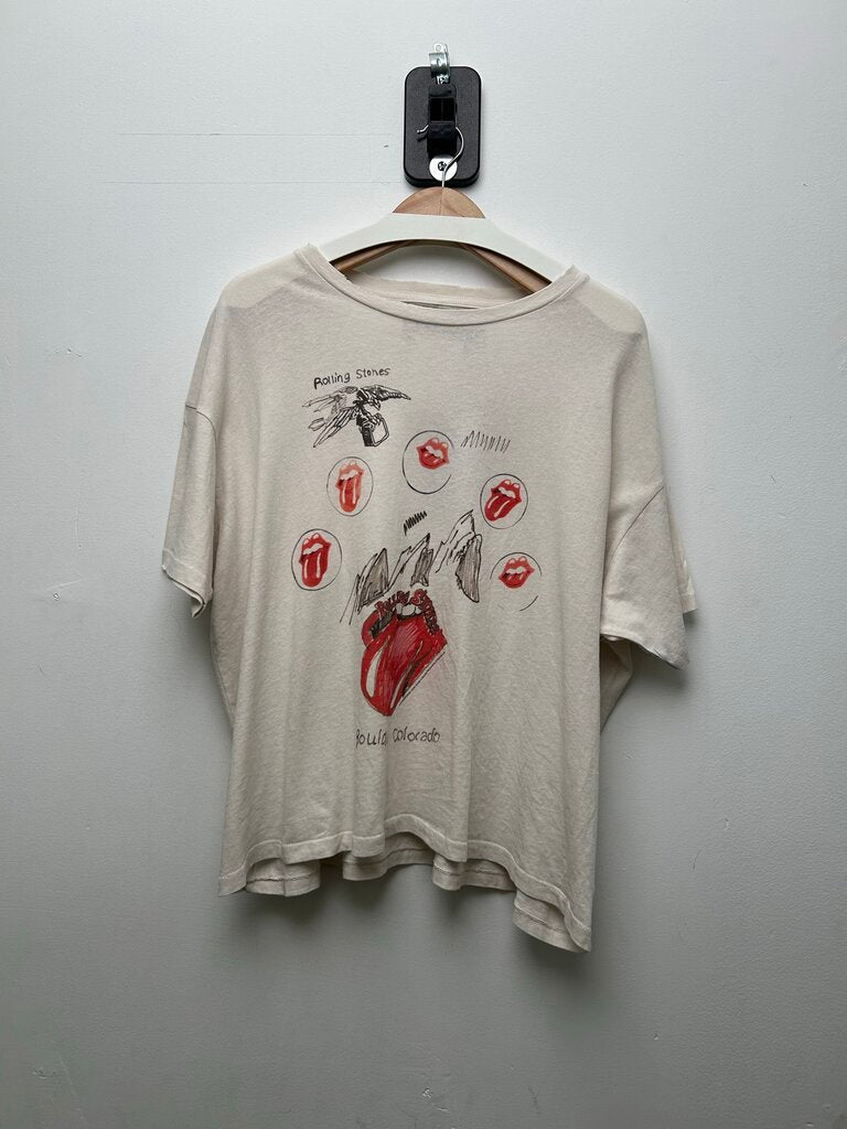 New Paly White Rolling Stones Tee Sz.Medium