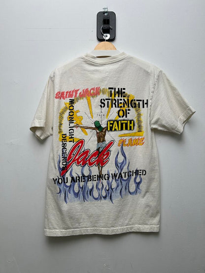 Preowned Travis Scott Saint Michael White Logo Tee Sz.Medium