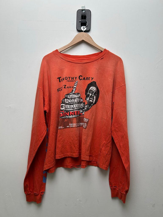 New Paly Red Timothy Carey Distressed Longsleeve sz.M