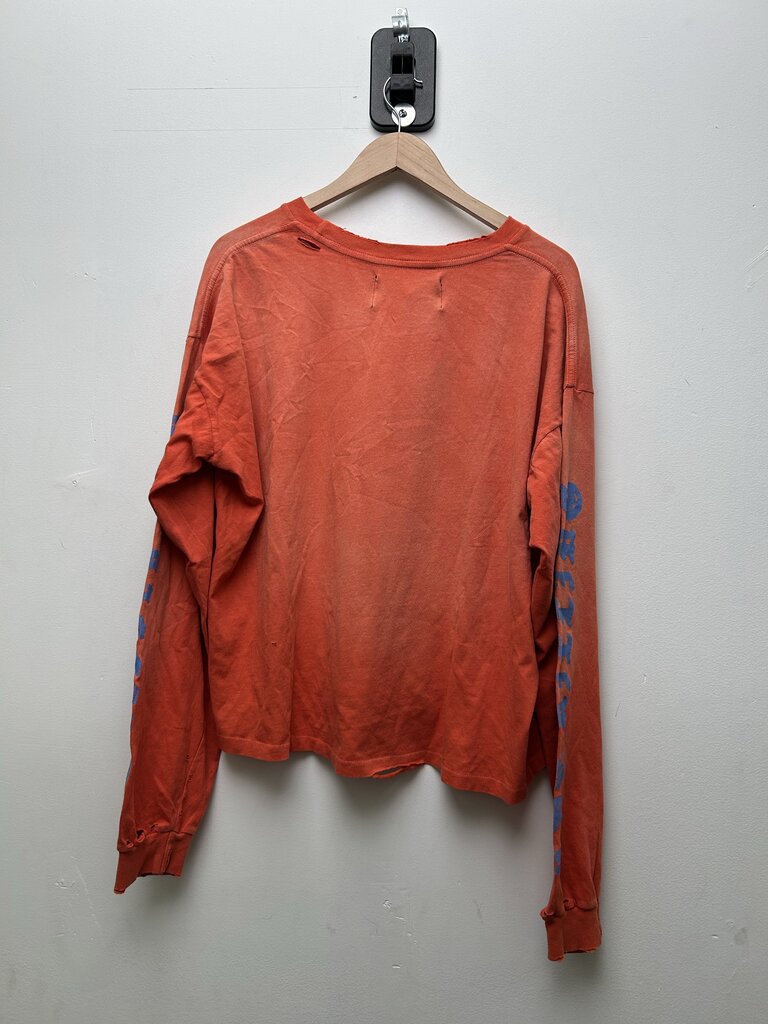 New Paly Red Timothy Carey Distressed Longsleeve sz.L