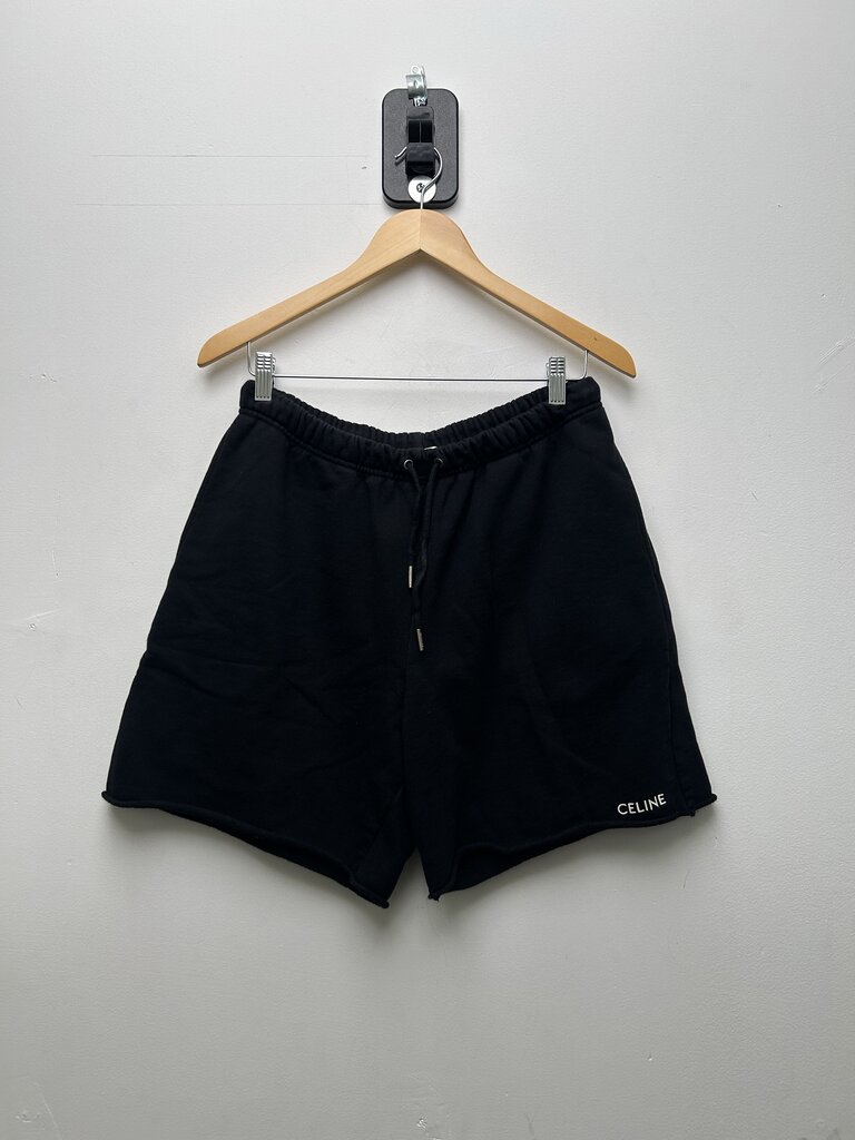 Preowned Celine Black White Logo Shorts Sz.Large