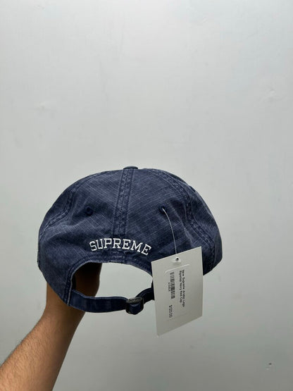 New Supreme Arabic Logo Ripstop Navy Red Cap
