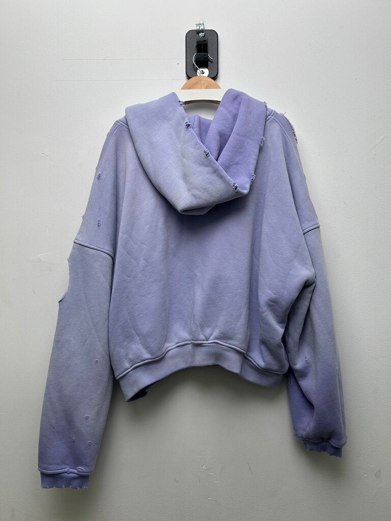 New HMDD Purple Thermal Reversible Distressed Zip Up Sz.Medium