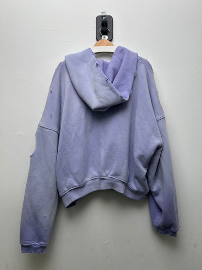 New HMDD Purple Thermal Reversible Distressed Zip Up Sz.Medium