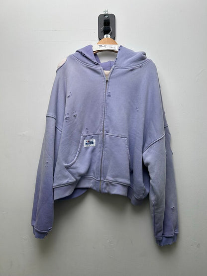 New HMDD Purple Thermal Reversible Distressed Zip Up Sz.Medium